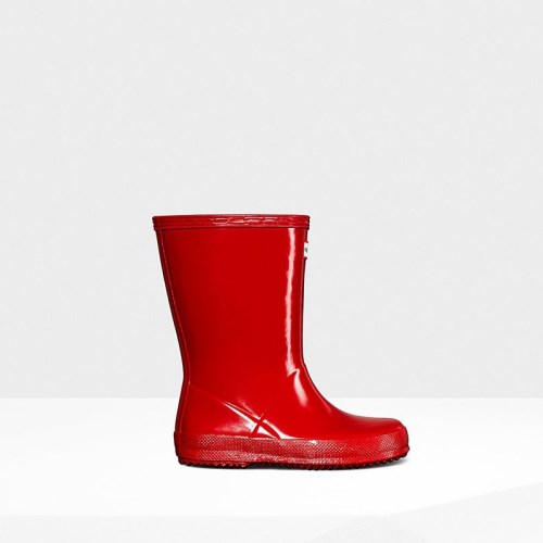 Hunter Original Classic Gloss Rain Boots For Kids - NZ L0987